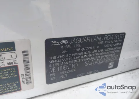 2017 Jaguar Xe 25T Premium from USA, damaged, VIN SAJAD4BG8HA972737